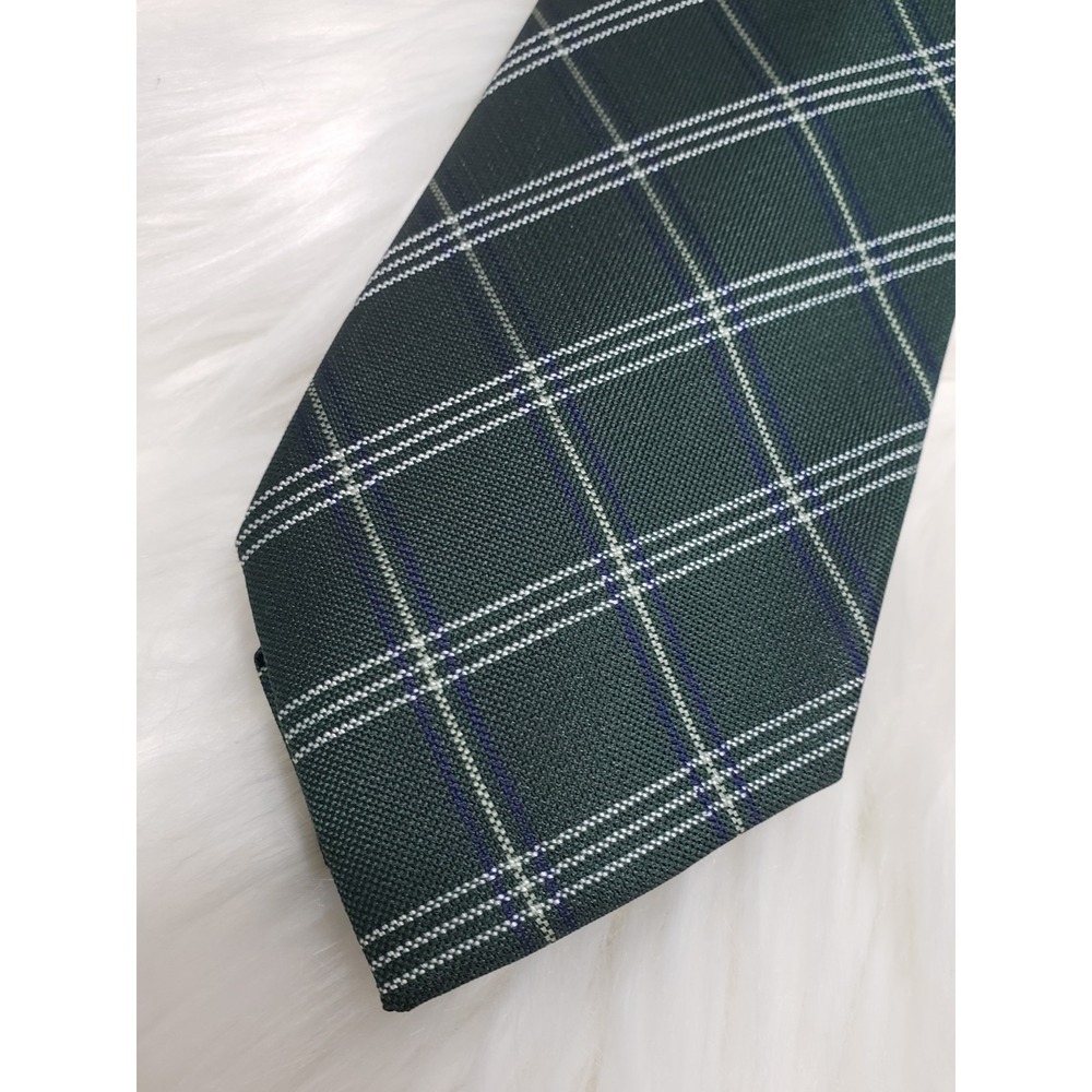 NEW Tommy Hilfiger Mens Necktie Neck Tie Green Plaid Checked Picnic MCM Retro